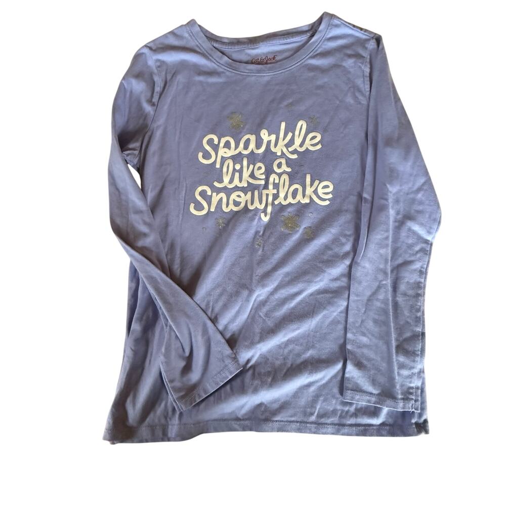 Cat & Jack Sparkle snowflake shirt size 10/12